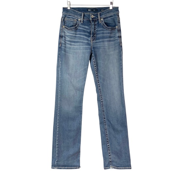 BKE Other - BKE Jake Blue Straight Leg Jeans 30x34 Button Zip Fly Embroidered Pocket